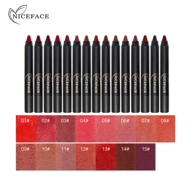 

Sexy Red Matte Lipstick Pen Waterproof Moisturizing Lip gloss Crayon Smooth Lip Stick Liner Pencil With Sharpener