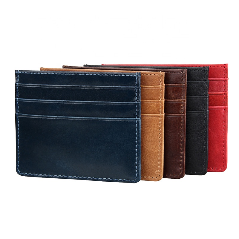 

Genuine Soft Leather Mens Small ID Credit Card Wallet Holder Slim Case Pocket