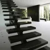 Wooden Tread Staircase With LED Light For floating/straight Wood Stairs