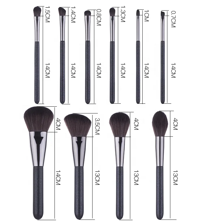 

Hot Selling Advanced Fiber Hair makeup brush set oem Black Makeup brush Set