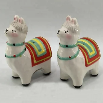 Personalized Alpaca Shaped Ceramic Decorative Salt And Pepper