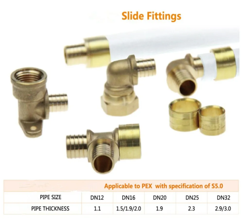Slide Fitting Male Coupling Pex Brass Compression Fittings Tube Union