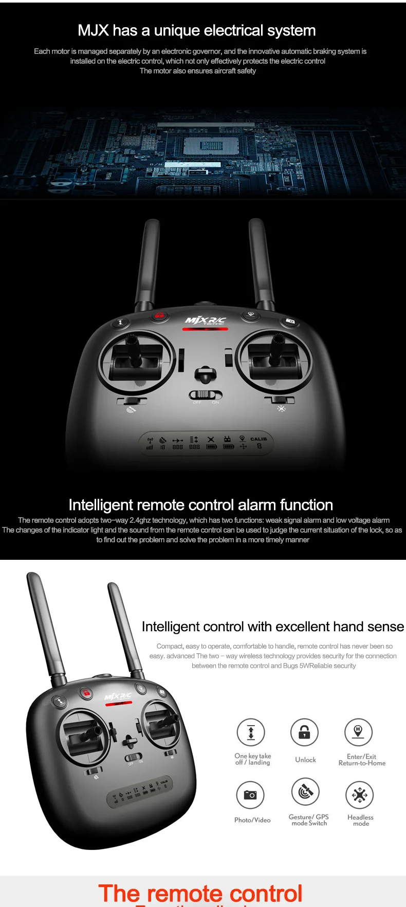 MJX B5W RC drone camera wifi GPS quadcopter Drone 5g wifi One Key Return 4ch follow me dron