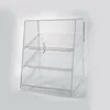 Transparent acrylic display case for the bakery countertop acrylic bakery cabinet with 2 inclined tray