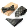 Blackish Green Men's Business Ties Jacquard Executive Ties Fashion Handkerchiefs Three Sets Of Manufacturers Wholesale