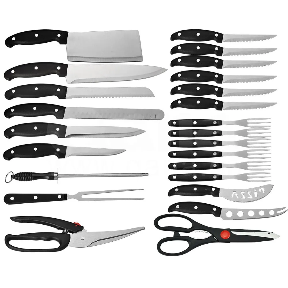 Qana Factory Wholesale Oem Stainless Steel Kitchen Knife Set Chef