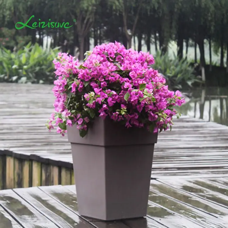 

Indoor Outdoor Garden Coloured Plastic Plant Pots Different Types Flower Pots Decorative Planter for Floor, Green,white, blue, pink,rose red,gray