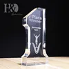 H&D Crystal Trophy NO.1 Personalized Celebration Awards Gift Decor Blank Glass Trophies For Events Football Games
