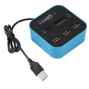 Smart USB 2.0 Hub 3 Ports Card Reader