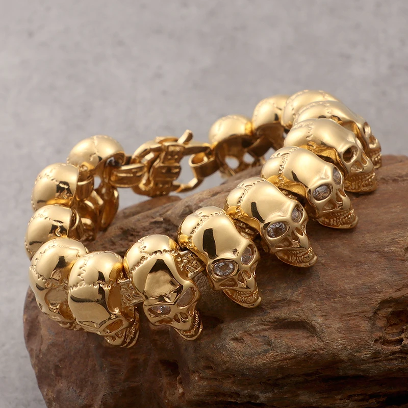 KALEN Gold Skull Head Bracelet