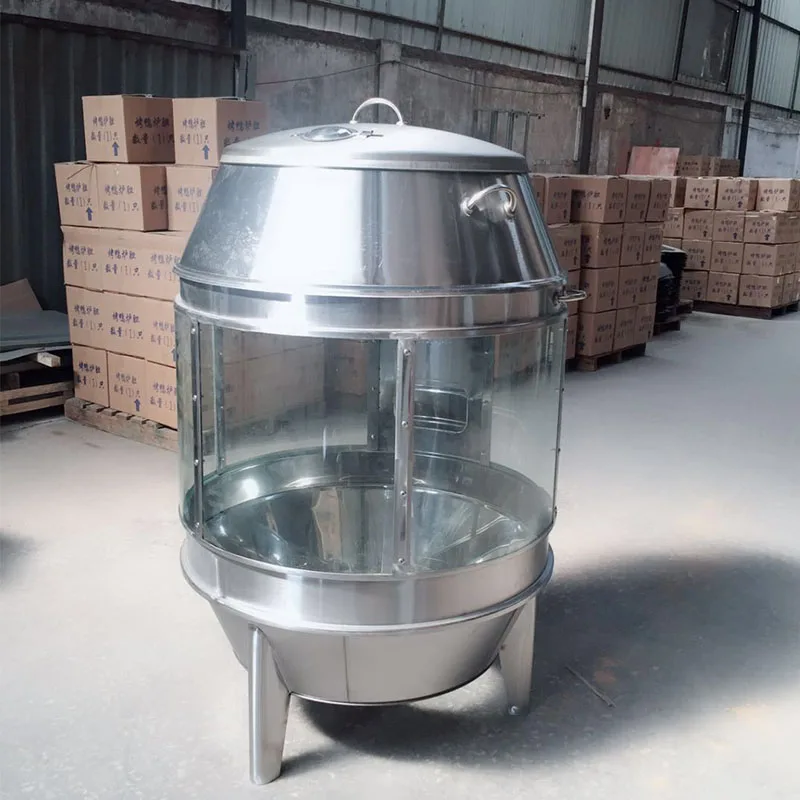 High Quality Tempered Glass Charcoal Chinese Roast Duck Oven For
