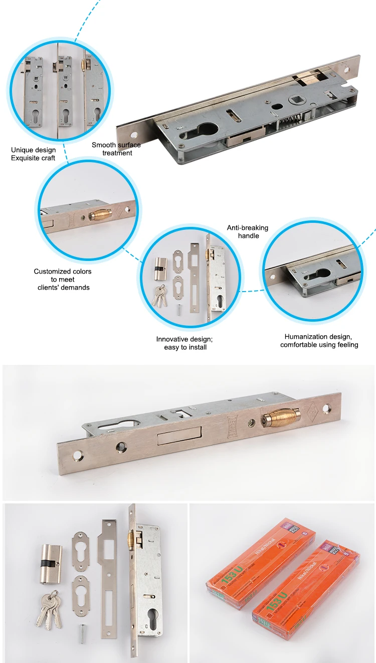High Security Door Mortise Lock Set Double Open Euro Profile Lock Cylinder With Computer Keys
