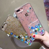 

Phone Accessories Bling Glitter Liquid Clear Floating Quicksand Mobile Phone Case for Iphone