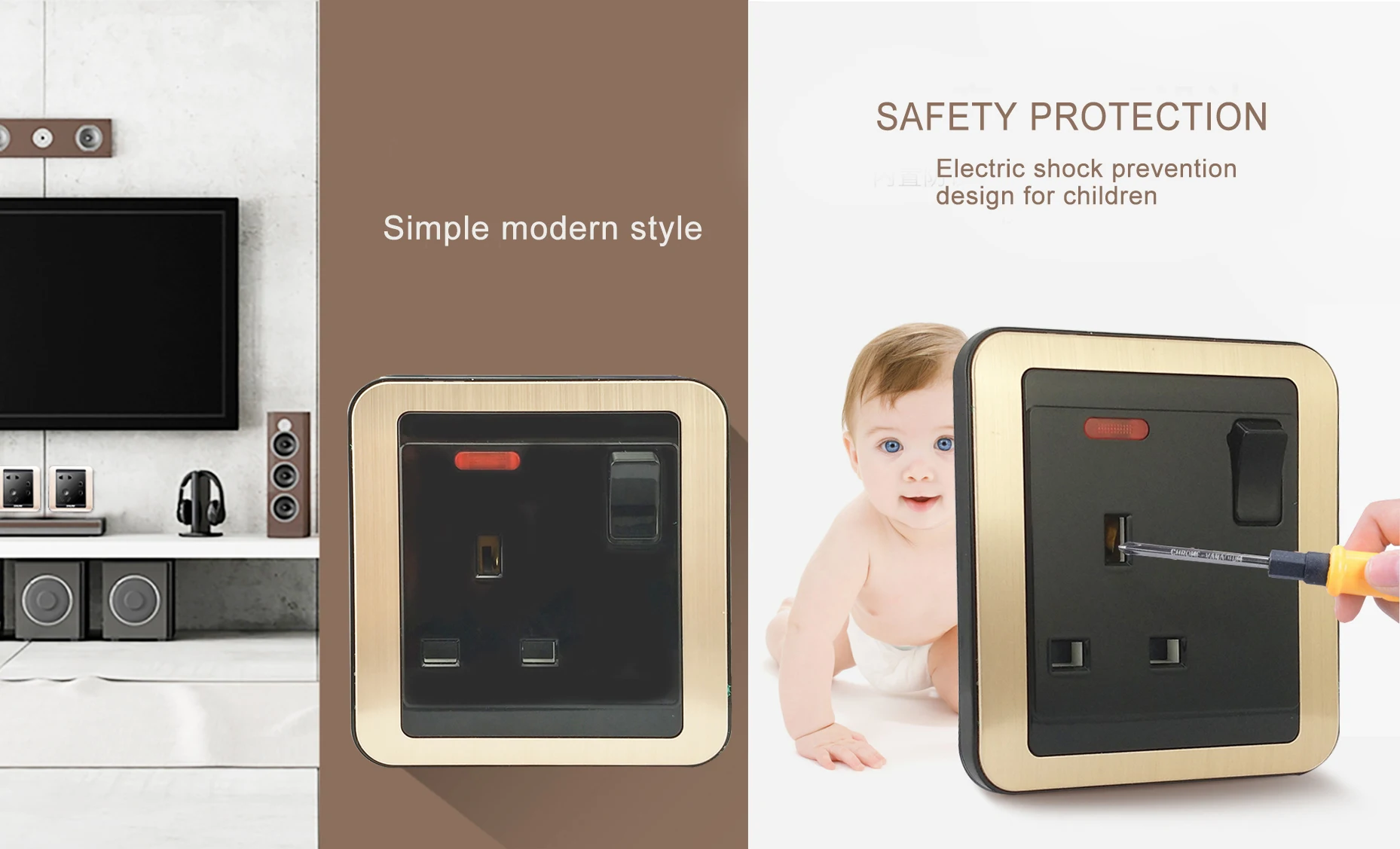 SHARE Quality Assured Panel Quality Assured Home Use PC on off 2X5 Pin Electrical Plugs Switched Socket 250V