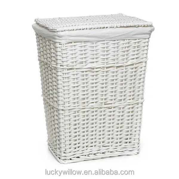 white wicker laundry basket