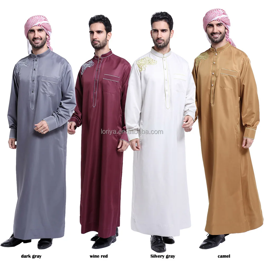 

Dubai arabic islamic clothing muslim men's long dress abaya, Dark gray,wine red,light gray,camel