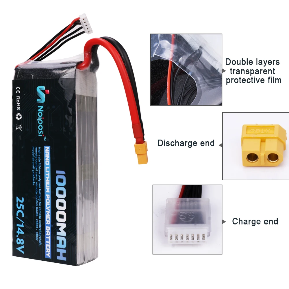 
RC lipo battery 10000/16000/22000mah 25c 14.8v 3s 4s 5s 6s li-polymer battery pack 