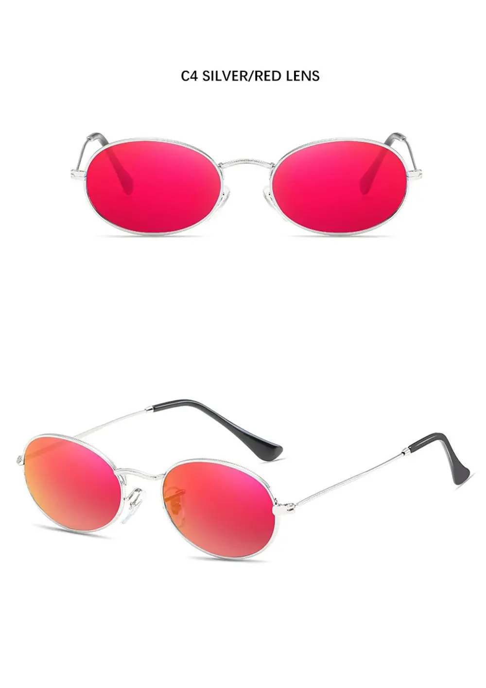 Gafas de sol redondas con montura de Metal para mujer anteojos de sol femeninos con montura de Met 