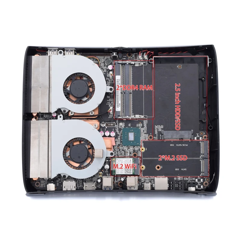

Aluminum Alloy slim case intel nuc ddr4 32gb ram max powerful gaming pc with 2fans spdif type c ports mini pc computer i7