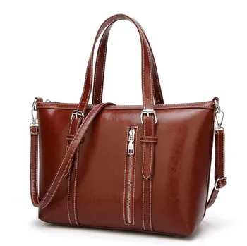 Whole New Model Fashion Crossbody Brown Oil Leather Handbag Whole New Model Fashion Crossbody Brown Oil Leather Handbag Manufacturers China Shoulder Bags