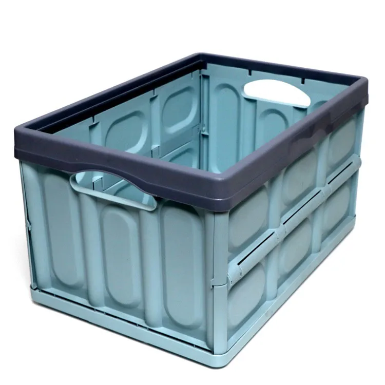 

Customized Logo plastic large folding storage bin containers, Black green blue beige