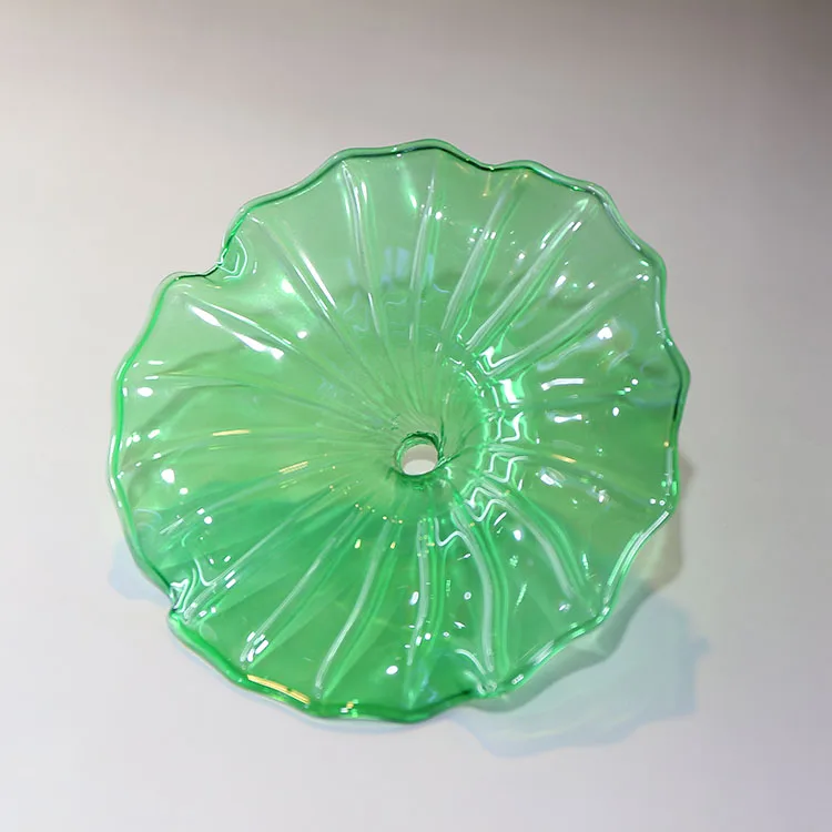 
Modern hand blown lotus art glass wall plates for home decoration 