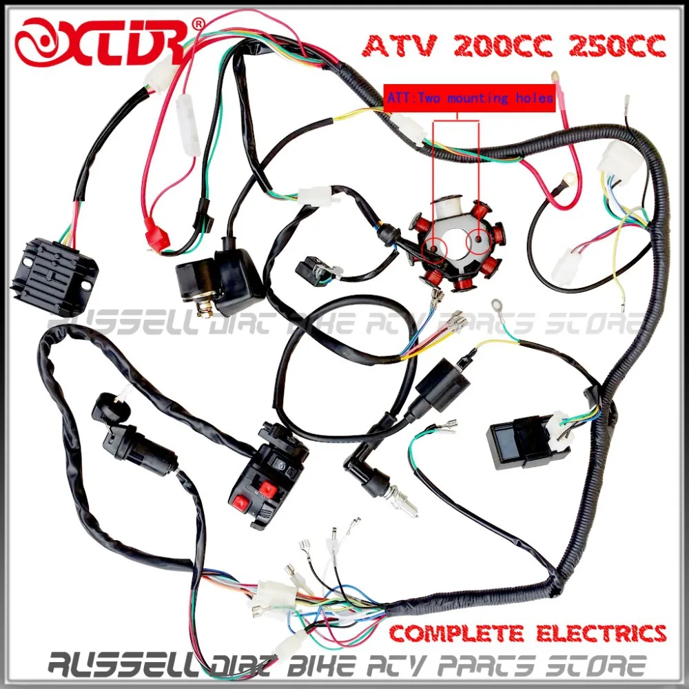 wire loom 150cc 200cc 250cc ignition coil cdi engine 150cc quad wiring