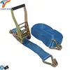 50mm BS 5T wire j hook each end blue color plastic handle pe material TUV/GS cargo ratchet lashing