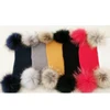 Fashion Customized Warm Winter Scarf with Raccoon Fur Pom Pom Knit Crochet Scarf