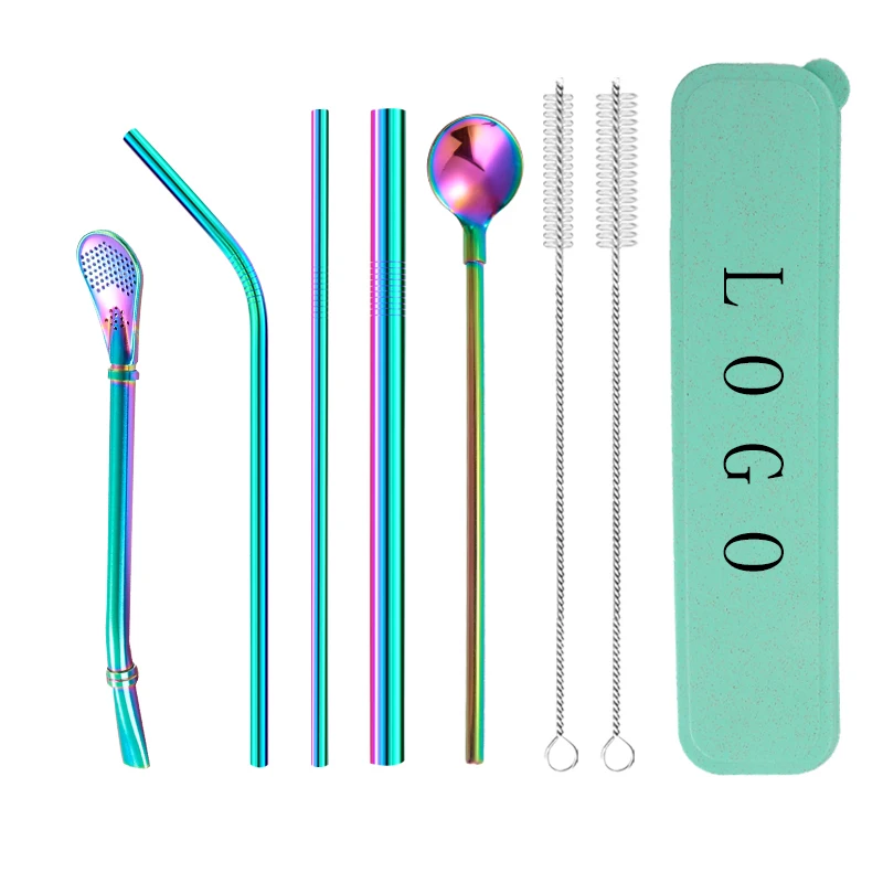 

Stainless Steel Straw Colored Portable straw case and straw bag, Customizable