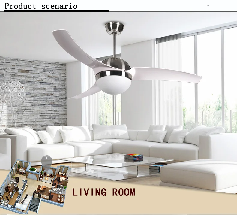 living room modern 3 blade white 52 electric led ceiling fan saa with light
