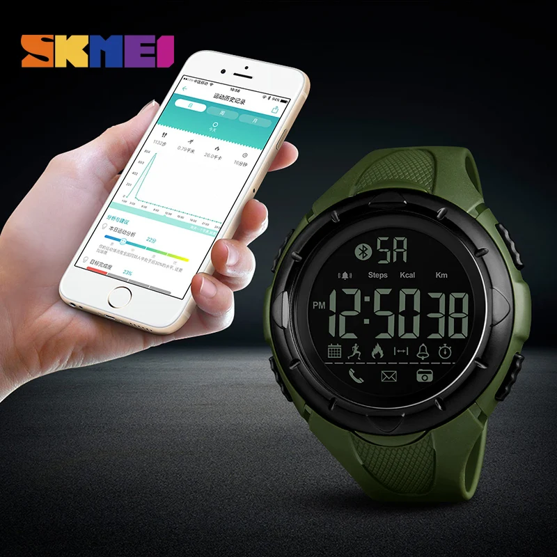 

Skmei 1326 Smart Watch Multifunction Android IOS Call Remind Sport Calories Pedometer Waterproof Fitness Digital Bluetooth Watch