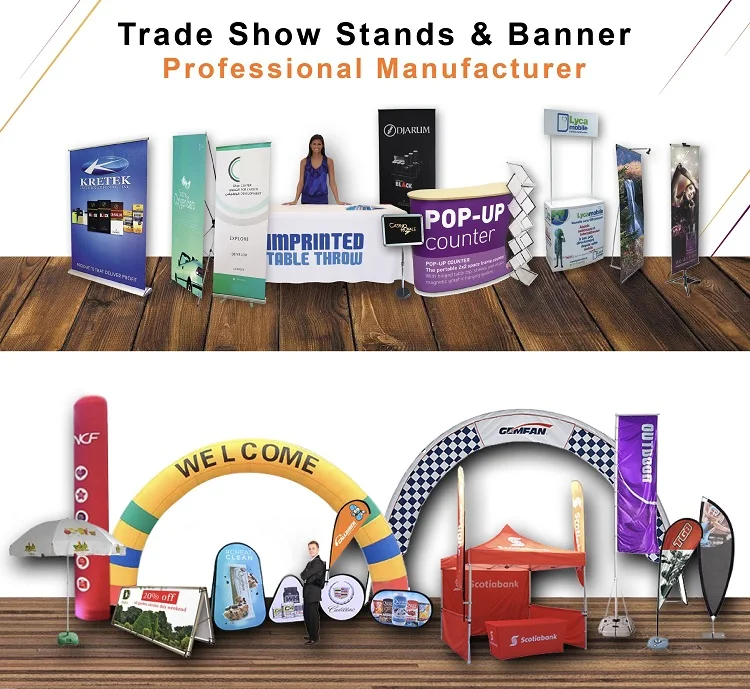 Custom wide digital printing aluminum flex retractable pull up display advertising roll up banner stand