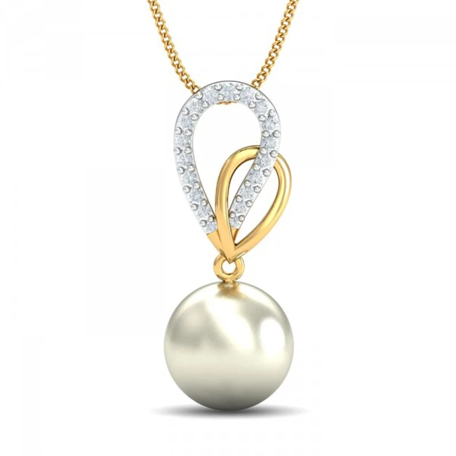 

New Design Gold Plated Pearl Pendant 925 Sterling Silver Necklace