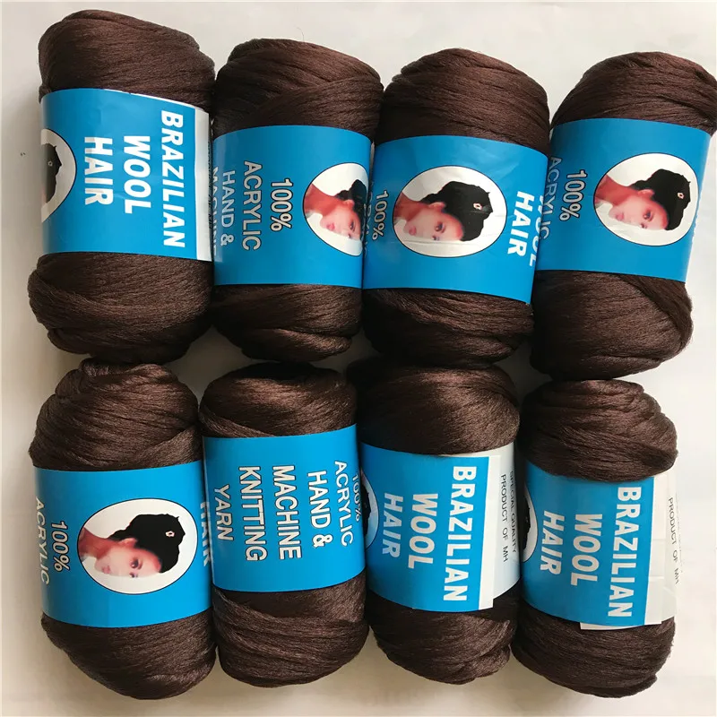 Wholesale New Brazilian Wool African Hair Yarn Hand Knittingarn 12 Balls Per Lot Blended Scale 