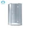 Bathroom hinged diamond shaped glass shower enclosure door