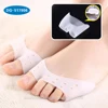 Open toe Gel Silicon White Toe separate cover with holes, toe separating cover