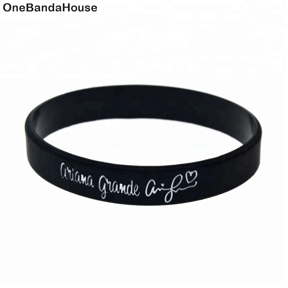 

50PCS Ariana Grande Dangerous Woman Silicone Wristband for Music Concert, Black