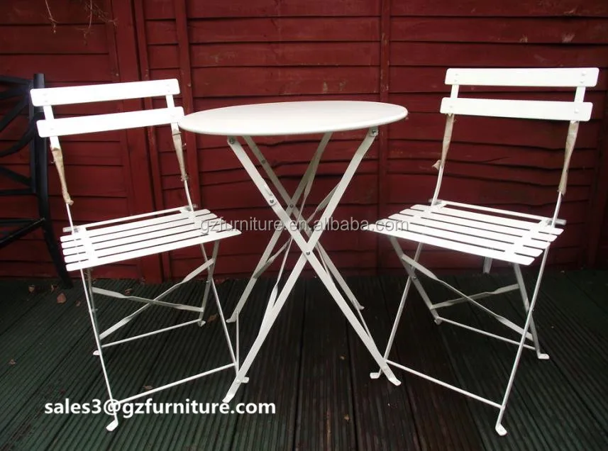 Garden Metal Folding 2 Seater Patio Bistro Garden Chair Seat & Table