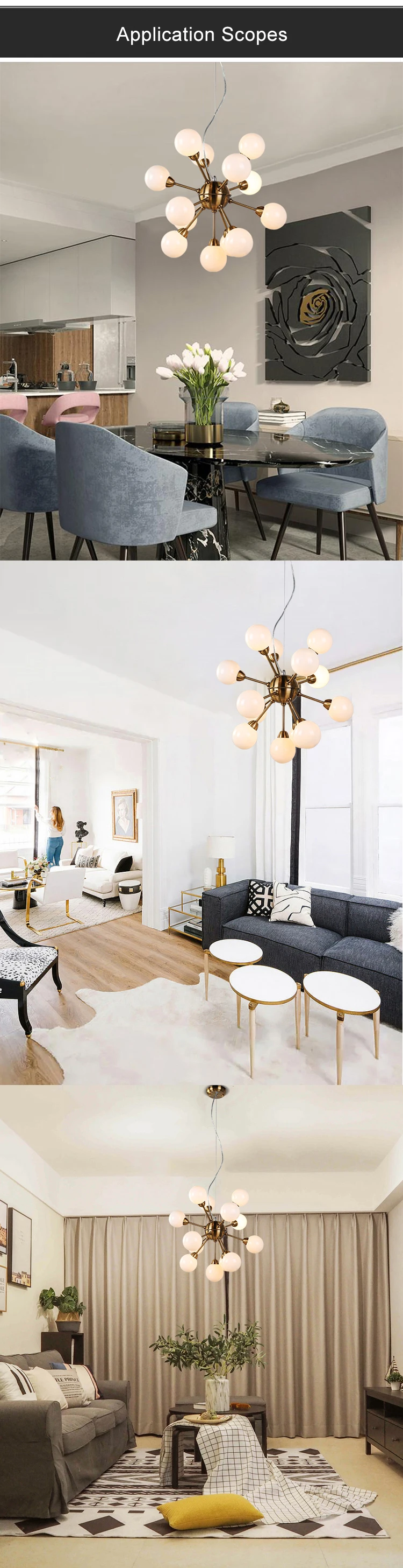 Best Modern Design White glass Shade Pendant Light Fixtures For Kitchen And Living Room