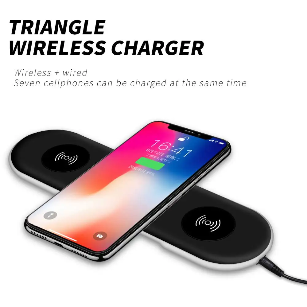 Qi Standard Wireless Charger Triple Charging Pad With 4 Usb Port Fast ...