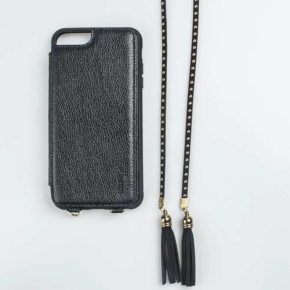 

Amazon Best Selling Product Wallet Style Leather Phone Case Women Smart Phone Case with Crossbody Strap for Samsung S9 Plus