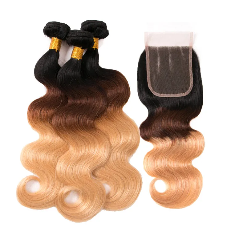 

Ombre Color Non Remy Malaysian Hair With Closure