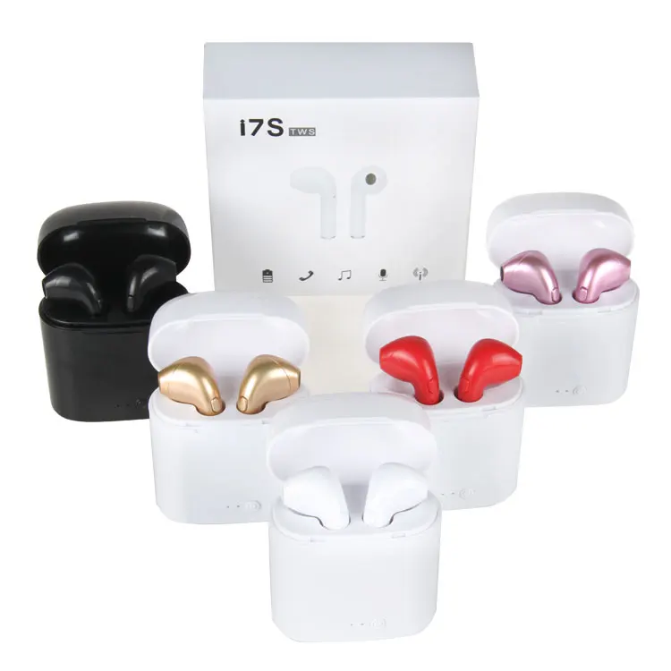 

Custom Logos I7S Tws Headset Fully Wireless Earbuds Bt Twins Earphones For Apple Iphone, Black/white/gold/red/