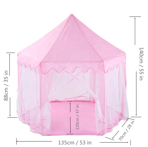
Amazon Choice Castle Princess Hexagon Pagoda Tent/Kids Play Tent Pink Princess Castle Large Children Playhouse for Girls Indoor 