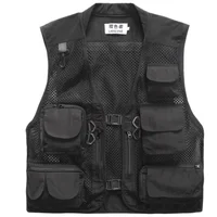 

Colorful Fashion Breathable Men Mesh Black Vest with Pockets