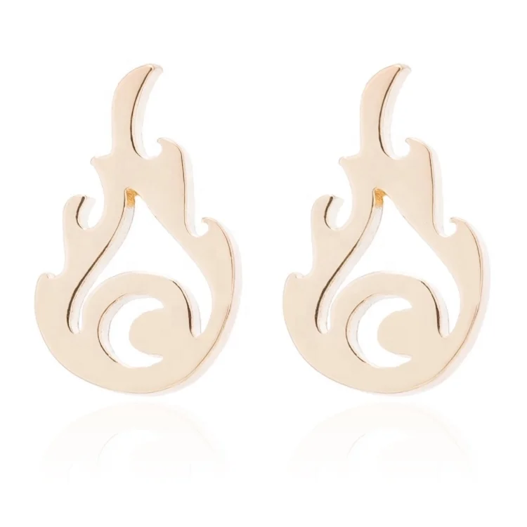 

Fashion fun flame stainless steel earrings ladies, Picture