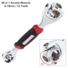 48 In 1 Multifunction 360 Degree Rotary 8-19mm Torque Socket Wrench Spanner with 12 Teeth Type for Furniture Car Repair Tools