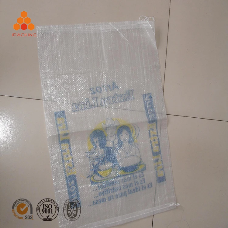 
50kg transparent empty plastic feed sack 20kg polypropylene woven bags 25 kg 50 kg with custom design 