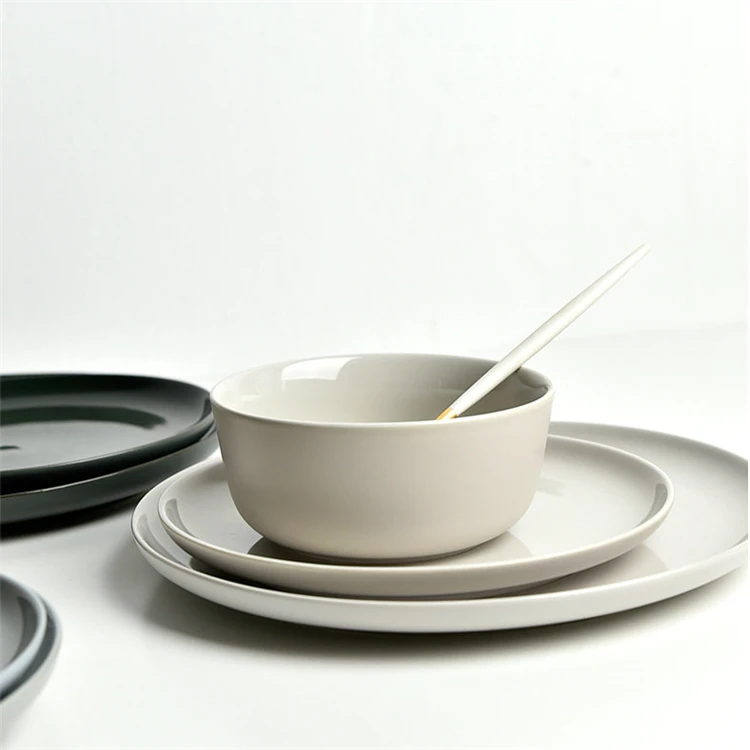 Nordic Modern Wedding Tableware Solid Color Matte Design Cheap Ceramic